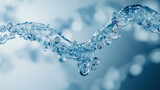 Sttruktura DNA otoczone kropelkami czystej wody. Ta kreatywna wizja doskonale wpisuje się w tematykę kosmetyków nawilżających.