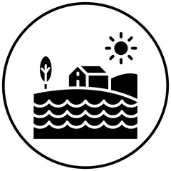 Poster - Coastal Village vector icon. Can be used for Coastline iconset.