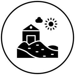 Sticker - Italian Landscape vector icon. Can be used for Italy iconset.