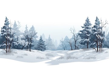 Poster - Winter snow landscape outdoors.