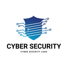 Poster - Cyber Security Logo or badge for technology and security company.