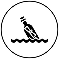 Wall Mural - Message In Bottle vector icon. Can be used for Ocean iconset.