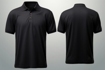 Poster - Black polo shirt t-shirt sleeve coathanger.