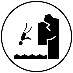 Poster - Cliff Diving vector icon. Can be used for Beach Resort iconset.