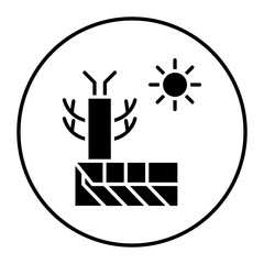 Sticker - Drought vector icon. Can be used for Global Warming iconset.