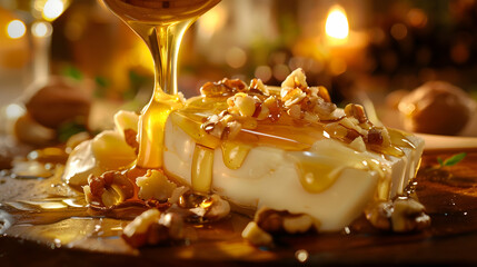 Wall Mural - Honey Drizzled Brie with Walnuts: A Delicious Appetizer
