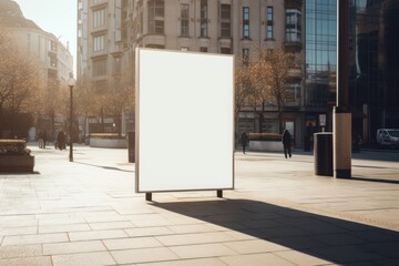 Canvas Print - Round Corners City Poster Mockup city outdoors sunlight.