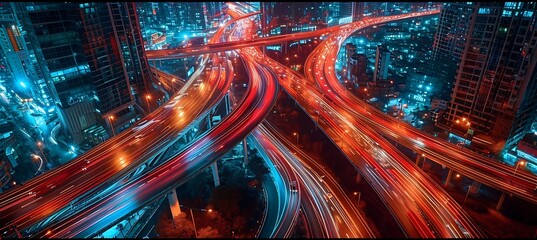 Wall Mural - night traffic in the city