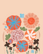 © Nadine Greeff - Flowers with graphic shapes illustration