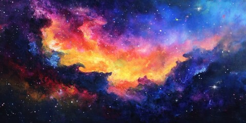 Sticker - Amazing nebula cloud in deep space vibrant galaxy astronomical.