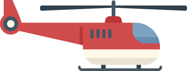 Wall Mural - This flat icon design features a red helicopter flying in the air