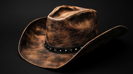 Cowboy hat isolated on a black background.