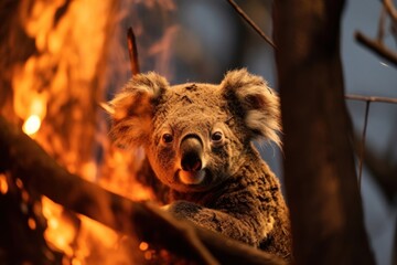 Wall Mural - Koala fire wildlife mammal.