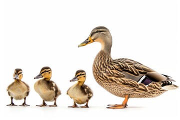 Poster - Duck family on white background