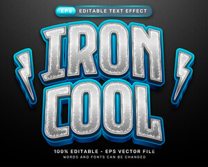 Poster - iron cool 3d text effect and editable text effect