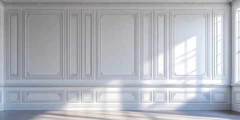 Wall Mural - minimalist empty white wall in bright room
