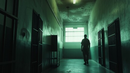 Wall Mural - dangerous prisoners, asylum, cinematic, dramatic lighting