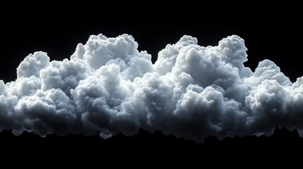 Puffy cumulus clouds in a diagonal formation on black, dynamic and striking, Clouds, Composition