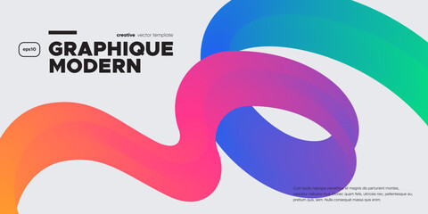 Poster - wavy shape with colorful gradient. vector illustration.