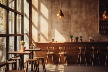 Wall Mural - Restaurant furniture rustic chair.