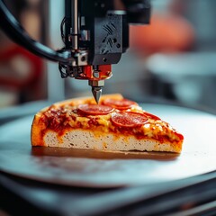 3D Printer Creating Slice of Pizza