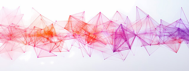 Wall Mural - Delicate Digital Network on White Canvas