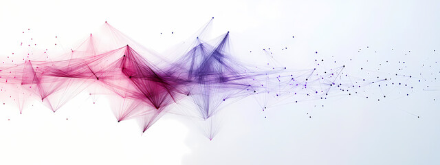 Poster - Delicate Digital Network on White Canvas