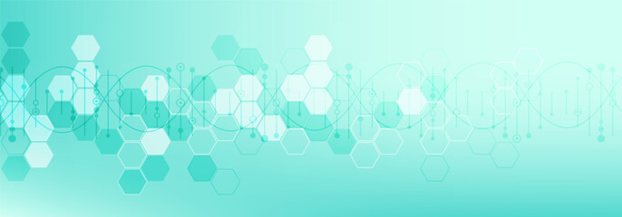 Wall Mural - molecular structure dna, atom, neurons. science concept for your design. connected lines with dots. 