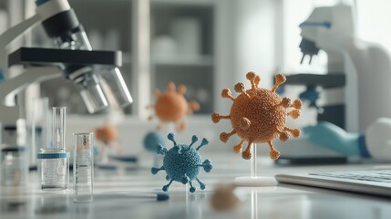 Poster - Microscope and Virus Models in Laboratory Setting