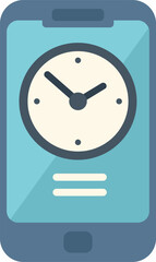 Poster - smartphone is displaying a clock and a menu interface, symbolizing time management and mobile produc
