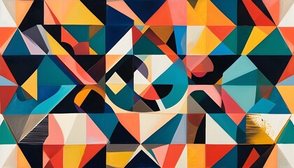 Vibrant Display of Bold Geometric Patterns in Dynamic Composition