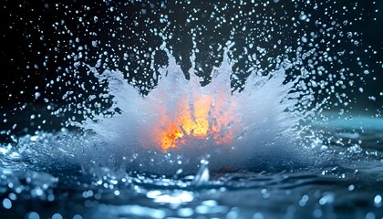 Dynamic water splash effect with impact bursts and airy fluttering motion