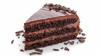 Wall Mural - Decadent chocolate cake with rich layers and shavings, a dessert lover dream.