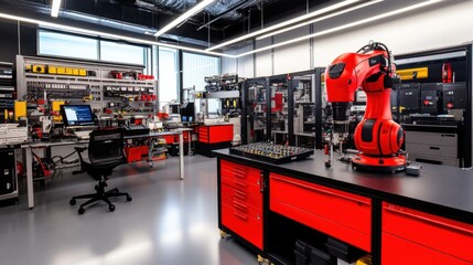 Poster - Modern Robotics Lab with Advanced Technology Equipment
