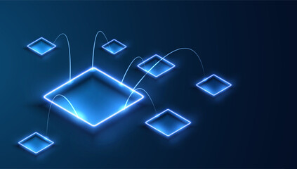 Poster - abstract circuit networking blockchain concept background