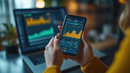 Poster - Financial Analysis on Smartphone and Laptop Screen