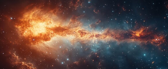 Wall Mural - cosmic selfreflection of an astronaut in deep space with swirling nebulae and distant galaxies mirro