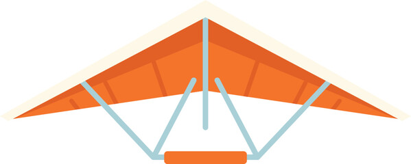 Poster - orange hang glider soaring through sky on white background