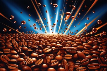 Poster - Coffee beans backgrounds abundance freshness.