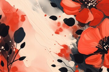 Canvas Print - Abstract flowers shape background backgrounds abstract painting.