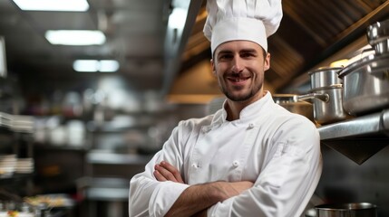 Portrait of a chef in a professional kitchen