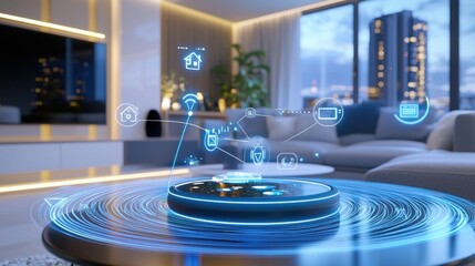 Poster - Smart Home Technology in Modern Living Room