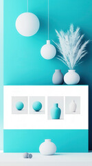 Sticker - Minimalist Interior Design with Vases and Lamps.