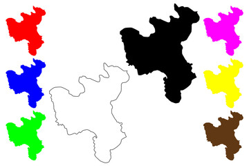  North Hwanghae Province (Democratic Peoples Republic of Korea, DPRK, DPR Korea, Provinces of North Korea) map vector illustration, scribble sketch Hwanghaebuk-to map