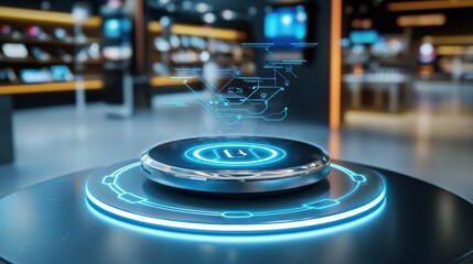 Poster - Futuristic Technology Display with Neon Elements