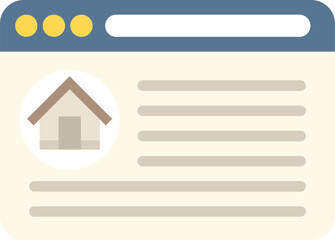 Fototapete - Website is displaying information about a property for sale, featuring a house icon