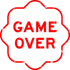 Grunge red game over word rubber seal stamp on white background