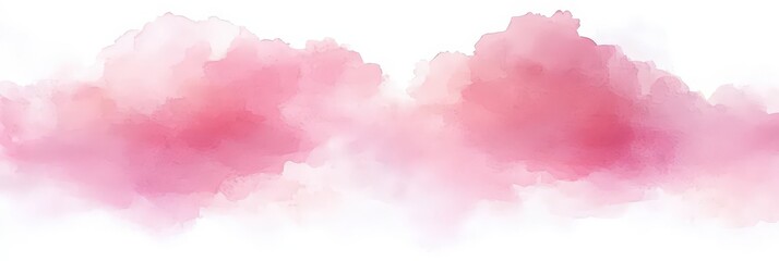 Poster - Soft Pink Watercolor Clouds Background