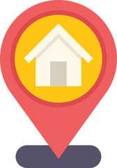 Poster - red location pin is showing a house symbol, suggesting a home address