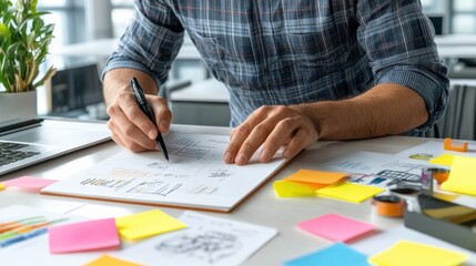 Poster - Creative Process in Action with Notes and Sketches